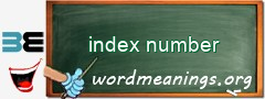 WordMeaning blackboard for index number